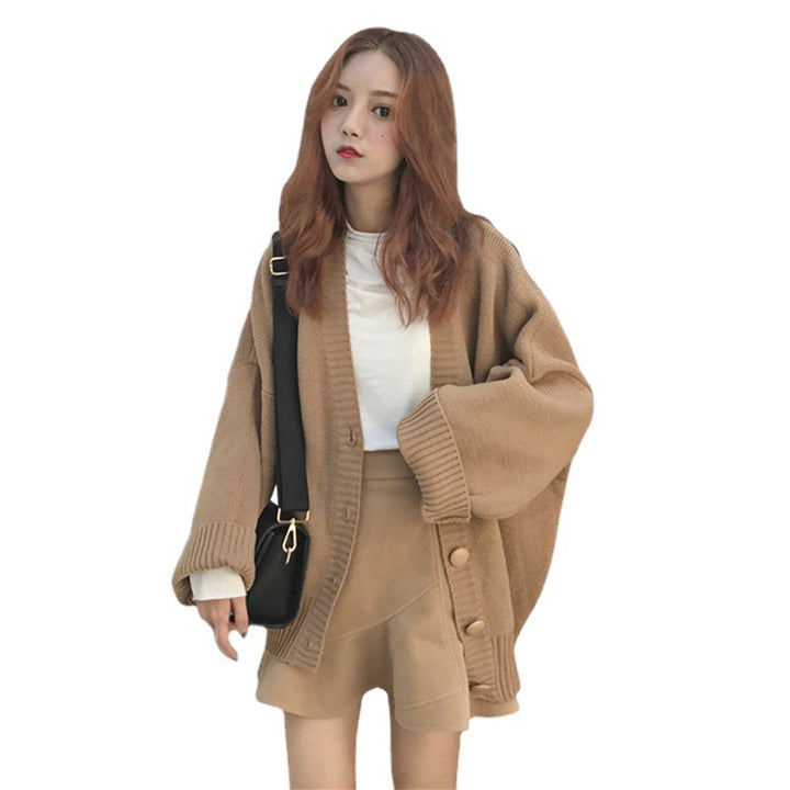 Cardigan tricoté pour femme large avec design décontracté et fermeture à boutons Chic & Stil