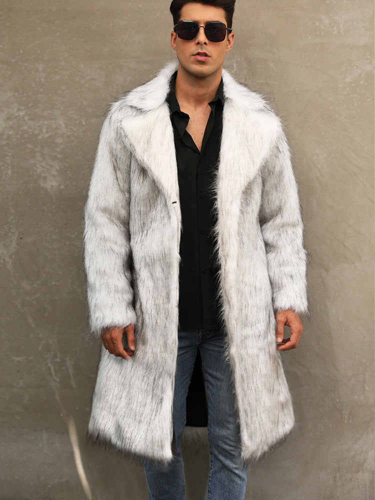 Faux fur coat with wide collar Lune London for men