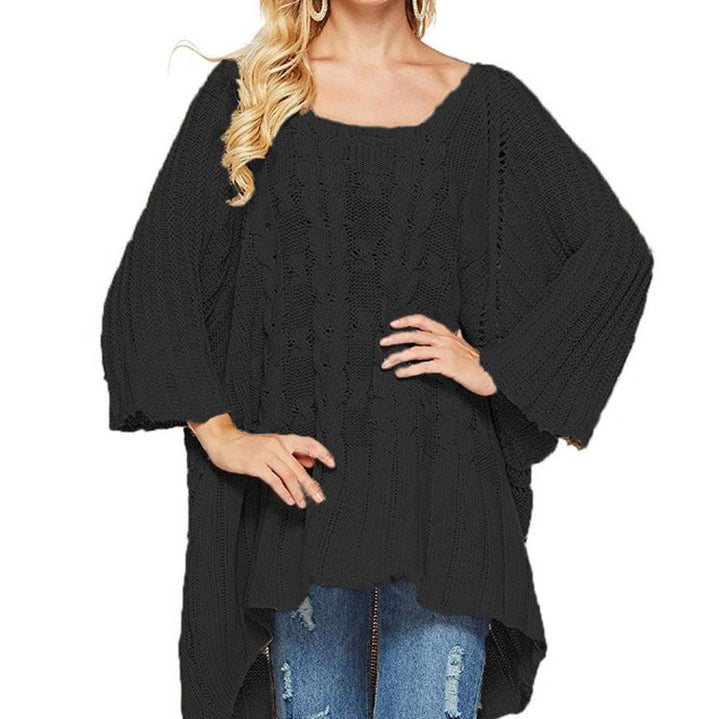 Thick knitted poncho for women with an innovative cut and a casual silhouette Lune London