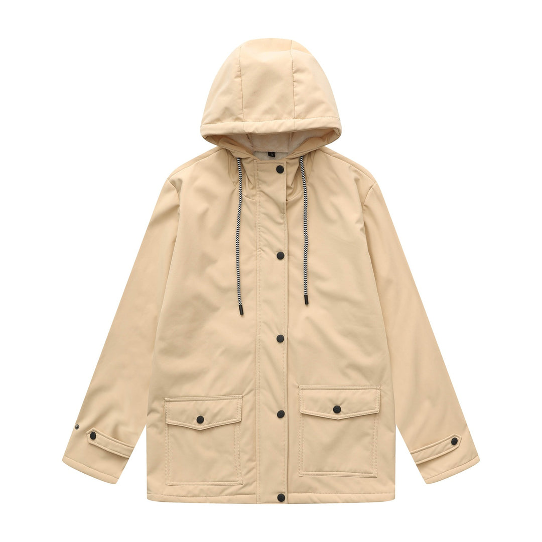 Women outdoor water-repellent jacket with adjustable hood Lune London