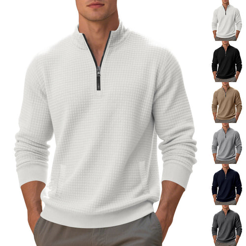 Functional fleece sweater for men with half-zip and side pockets Amarae