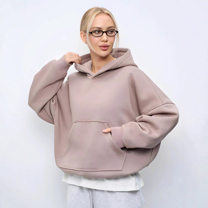 Ladies oversized hoodie with kangaroo pocket and relaxed fit Lune London