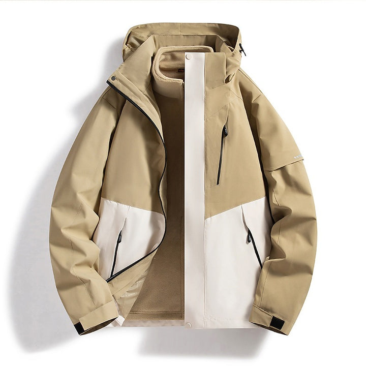 Men's Two-Tone Wind and Water-Repellent Softshell Jacket with Hood Amarae