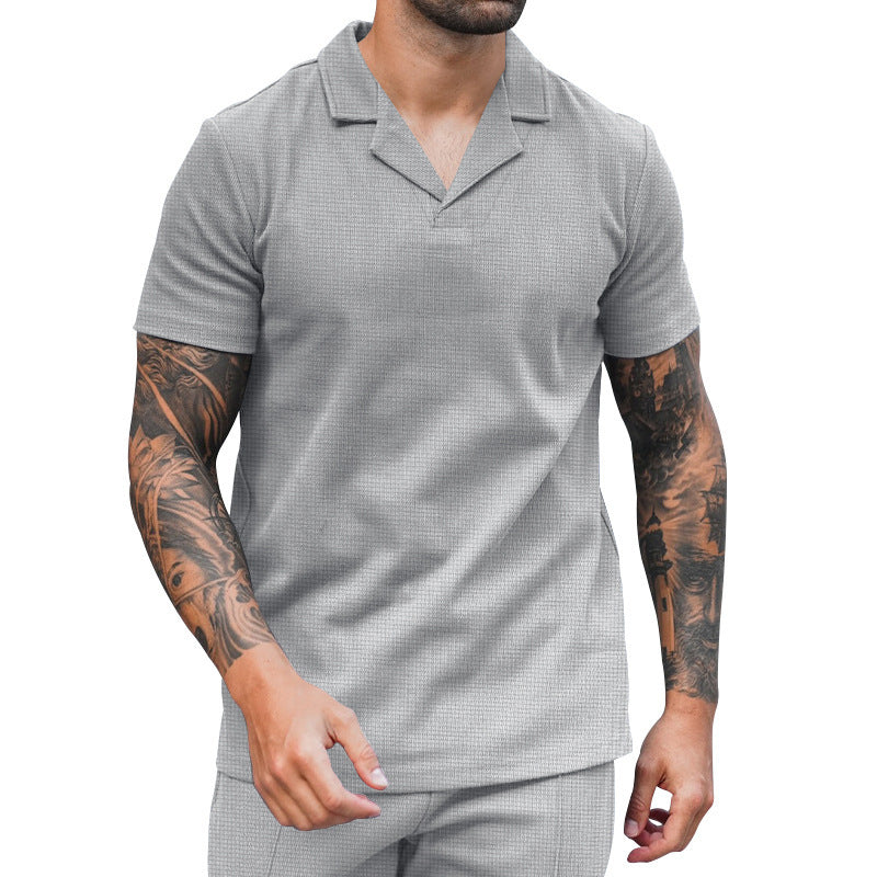 Men's short-sleeve elegant shirt with textured design Amarae