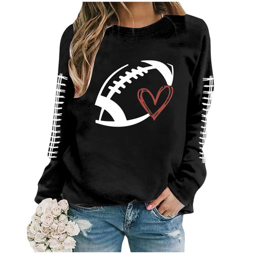 Sweatshirt femme avec motif de football sportif et coupe décontractée Chic & Stil