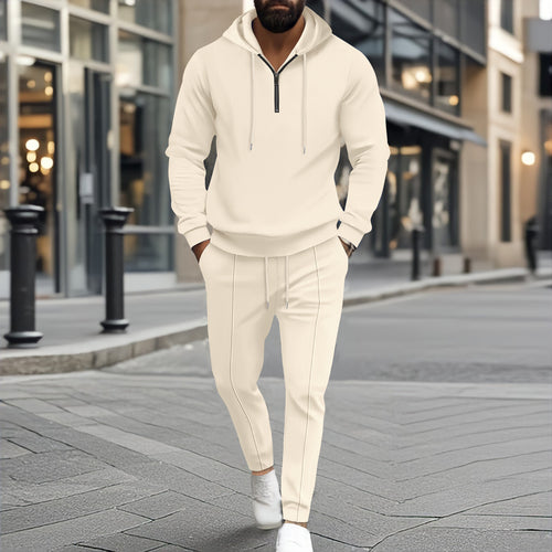Trendy leisure suit for men in breathable cotton with zipper Amarae
