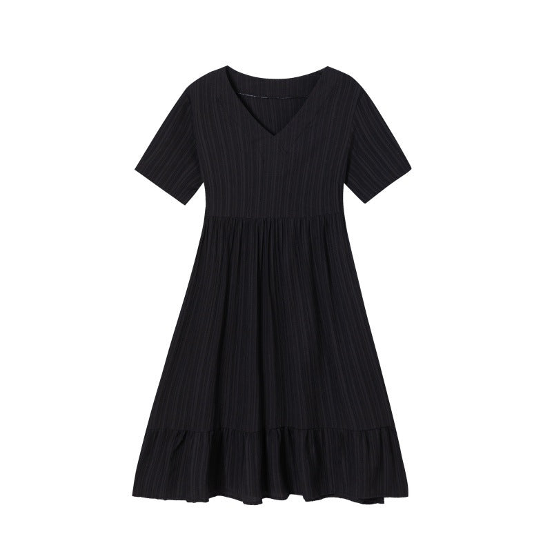 Lune London V neck ruffled fluid dress for women