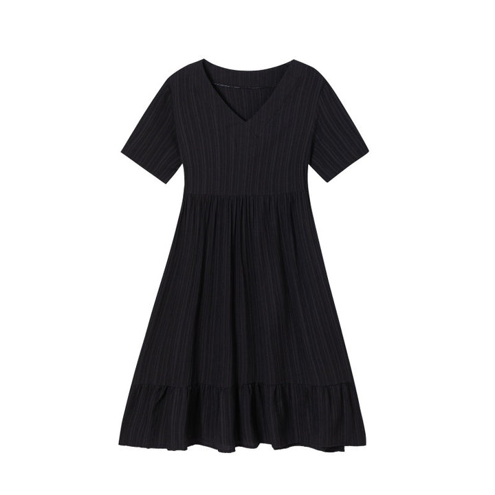 Lune London V neck ruffled fluid dress for women