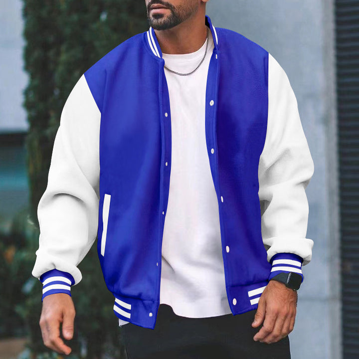 Men's college jacket with contrasting sleeves and classic cuffs Chic and style