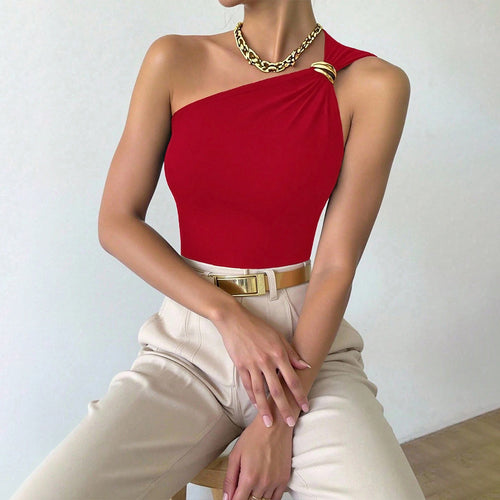 Asymmetrical women's body with decorative knot Chic & Stil