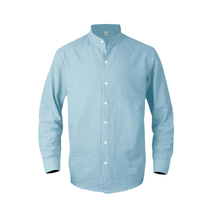 Men's modern shirt with narrow stripes and stand-up collar Lune London