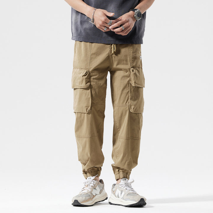 Casual cargo style jogger pants for men with elastic waistband Lune London