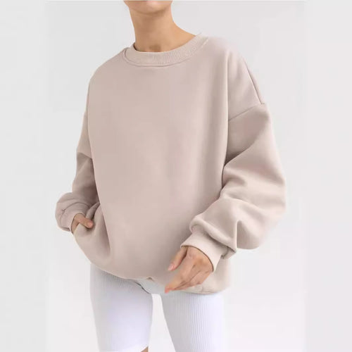 Women's casual sweatshirt with wide shoulders and soft lining Amarae