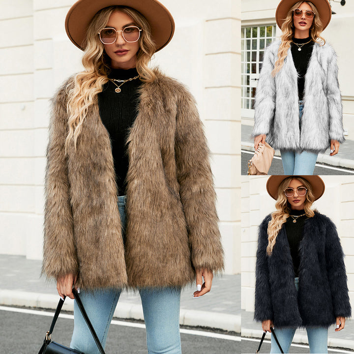 Ladies Chic and Stylish Faux Fur Jacket