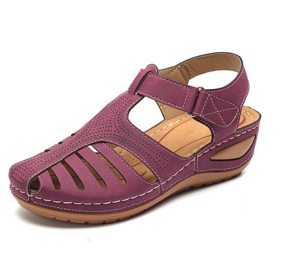 Ladies comfort wedge strap sandals Lune London