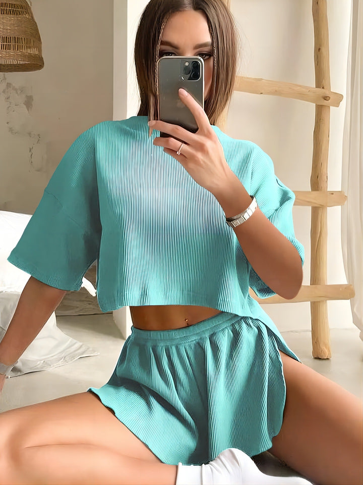 Ladies Soft Pleated Lounge Set Lune London
