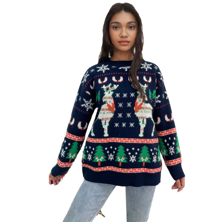 Festive knitted sweater for women with Christmas motif Lune London