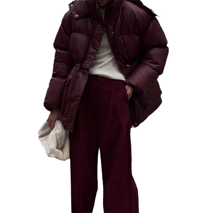 Ladies oversized down jacket with high collar and pockets Lune London