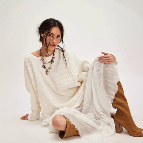 Casual knit sweater for women with a slightly oversized cut Amarae