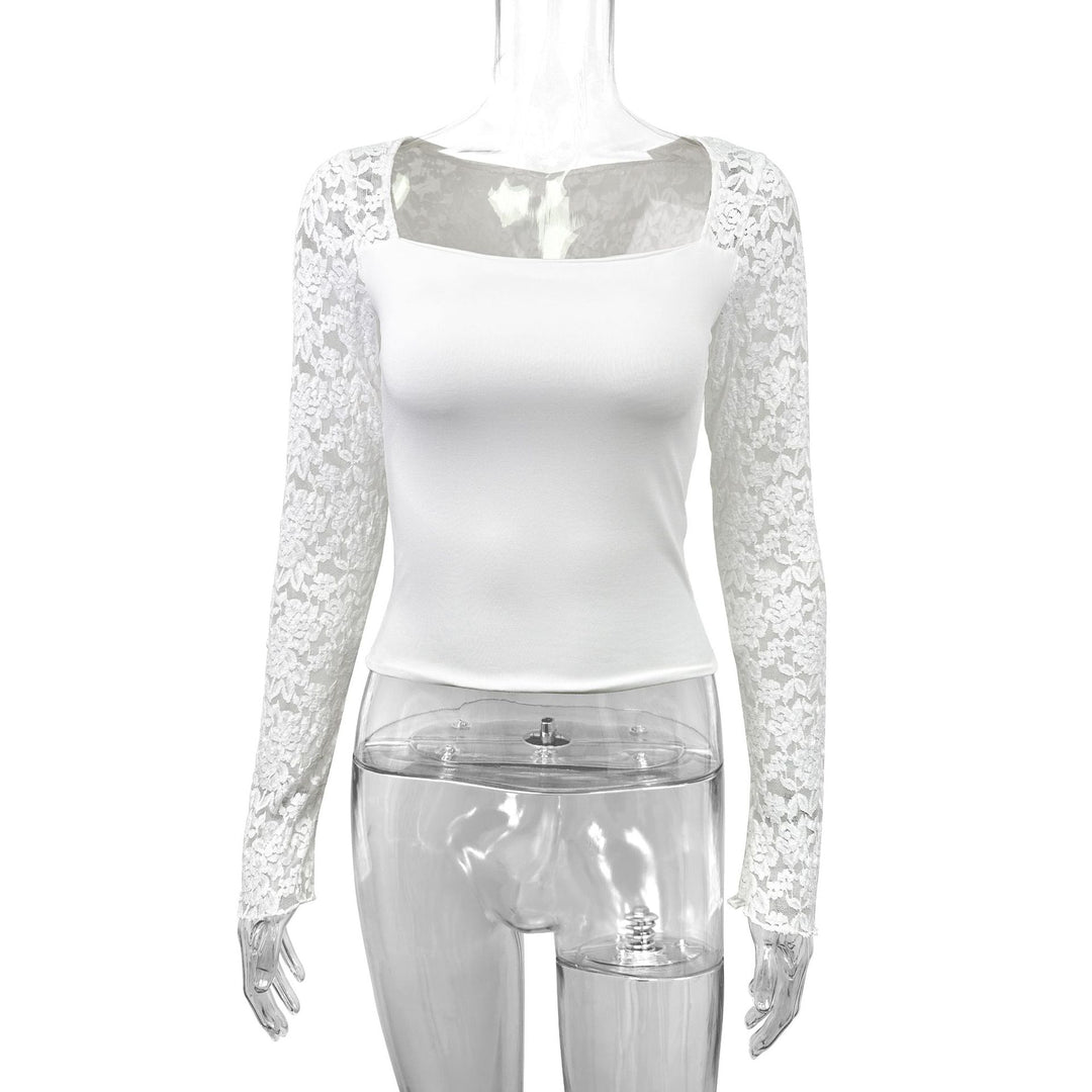 Women Elegant Top with Lace Sleeves Lune London