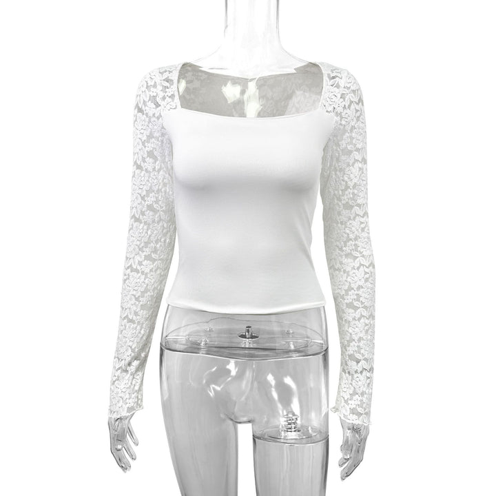 Women Elegant Top with Lace Sleeves Lune London