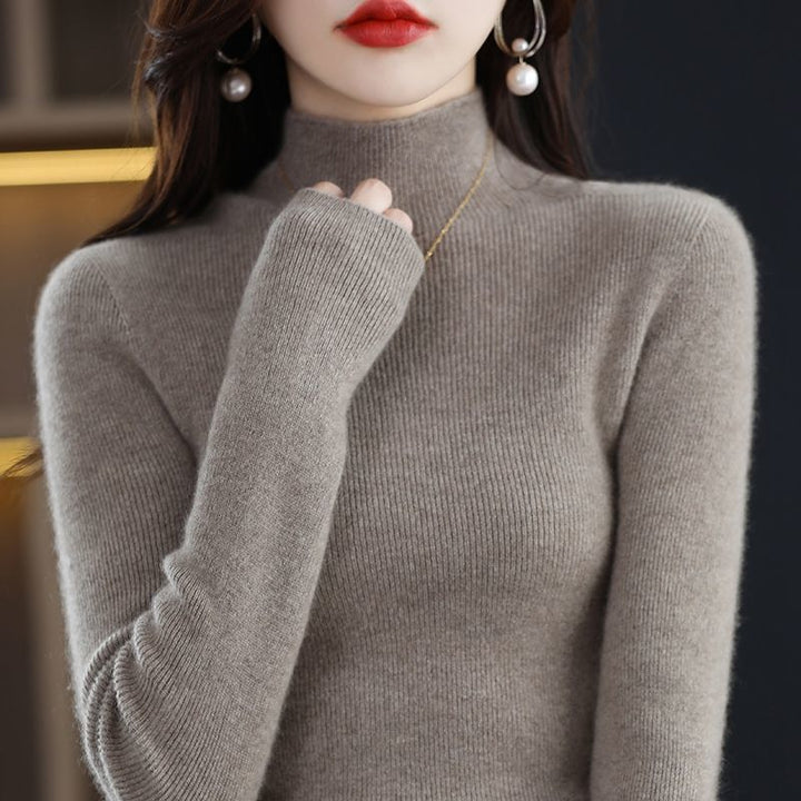 Pull à col roulé élégant pour dames en tricot fin Chic & Stil