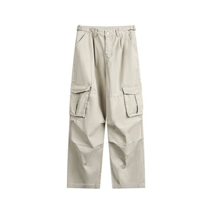 Men's Utility Cargo Pants with Wide Leg, Flap Pockets and Adjustable Waist Amarae