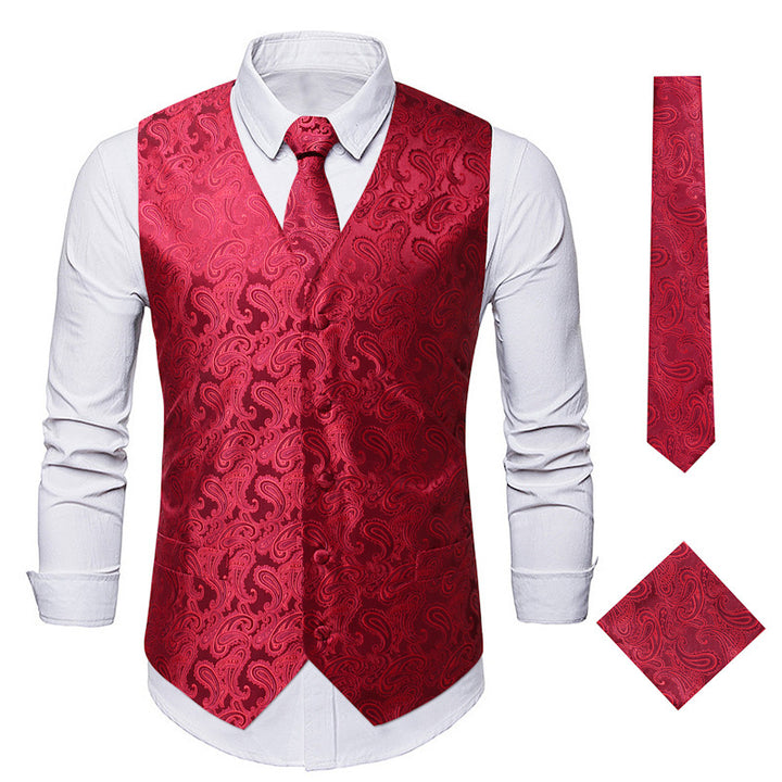 Elegant waistcoat for men with a stylish paisley pattern and matching accessories Lune London