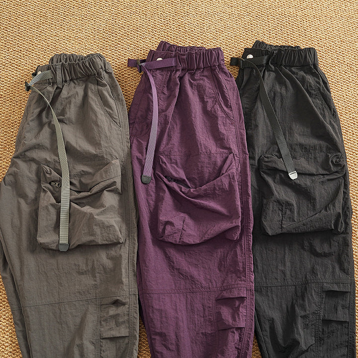 Women’s cargo pants with elastic waist and multifunctional pockets Lune London