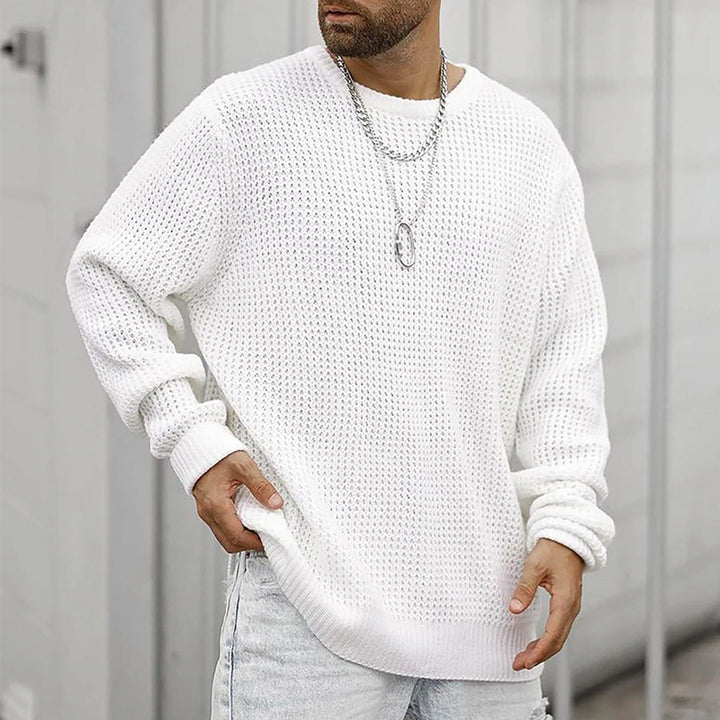 Chunky knit pullover for men with textured pattern and relaxed fit Lune London
