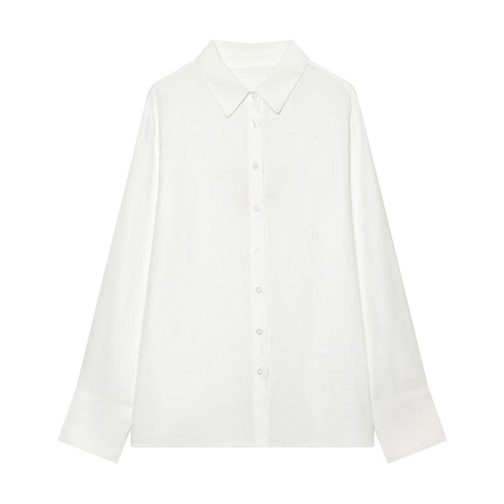 Women’s oversized shirt blouse made of poplin with extended cuffs Amarae