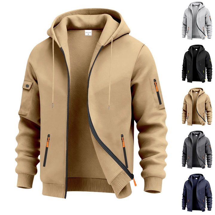 Men's sporty hoodie with functional zip pockets Lune London