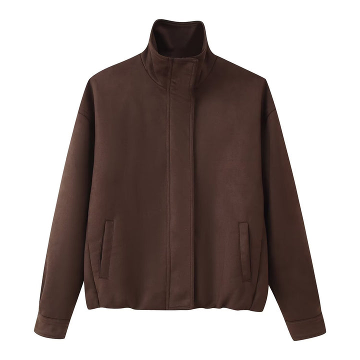 Elegant ladies quilted jacket with high collar Lune London