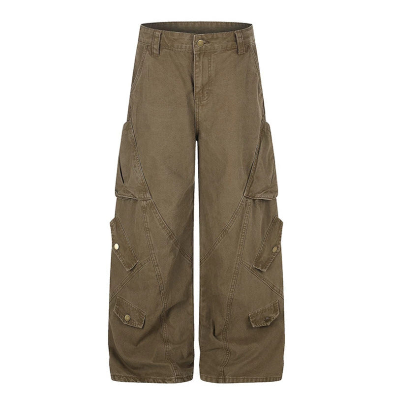 Women Wide High-Waist Cargo Culotte Pants with Multi-Pockets Amarae