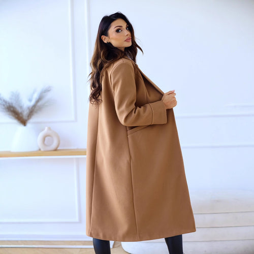 Ladies elegant and fashionable wool coat with double-breasted buttons Amarae