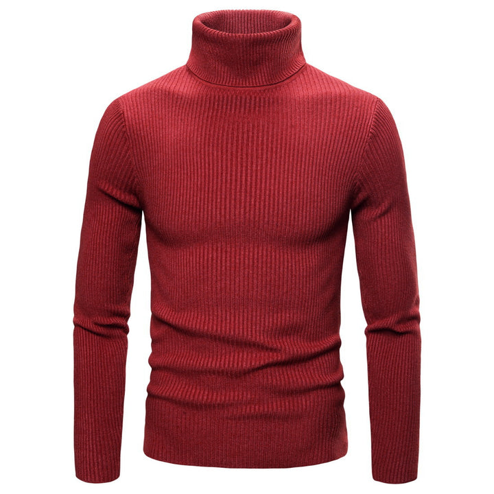 Men's knitted turtleneck sweater with ribbed structure Lune London