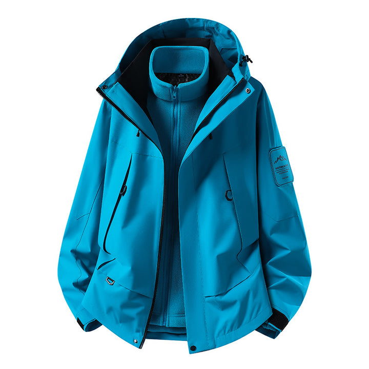 Unisex waterproof two-layer softshell rain jacket with removable fleece lining and hood Amarae