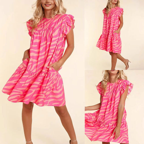 Ladies Mini Fluid Ruffled Chic Dress