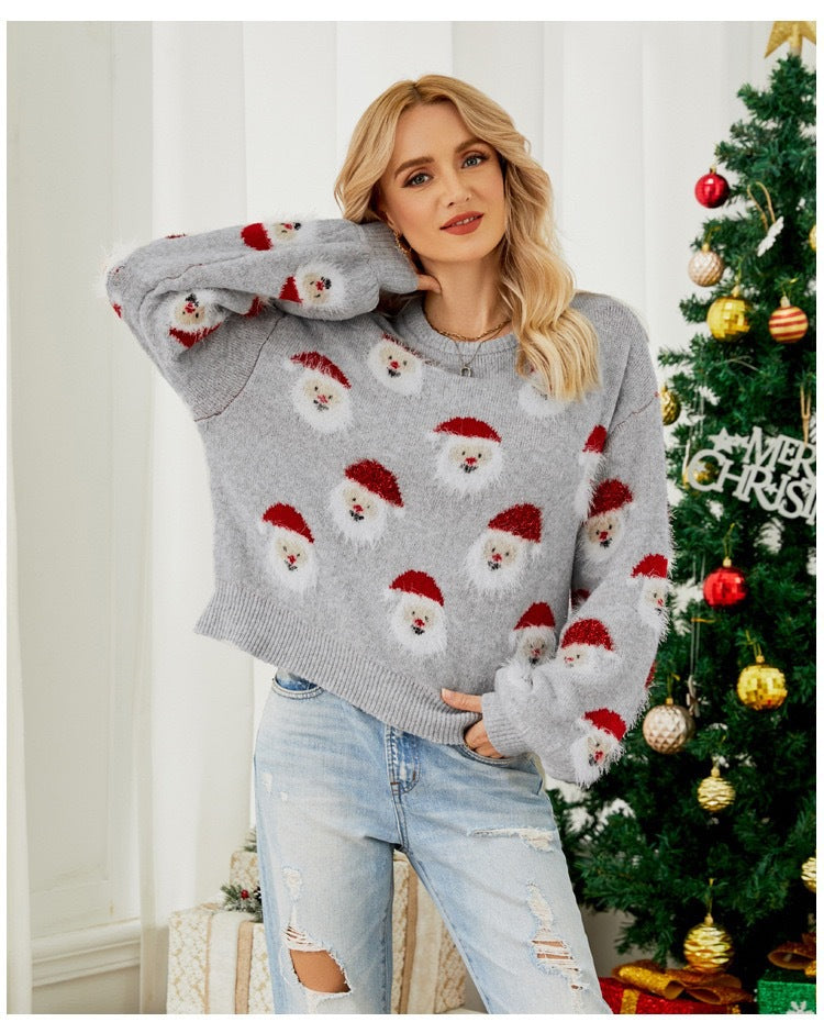 Comfortable sweater for women with Santa Lune London Christmas pattern