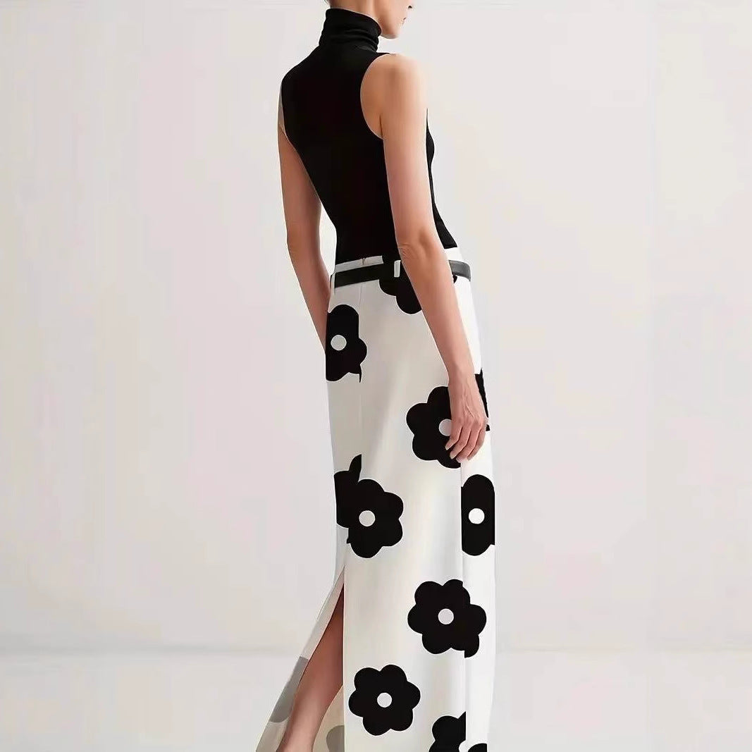Maxi skirt for women with floral pattern and elegant silhouette Lune London
