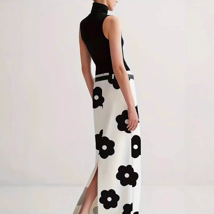 Maxi skirt for women with floral pattern and elegant silhouette Lune London