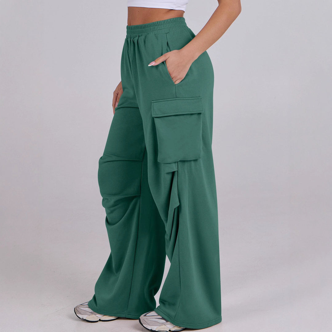 Pantalons cargo décontractés pour femmes avec taille élastique et jambes larges Chic & Stil