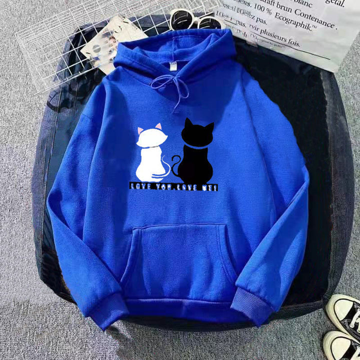 Women's hoodie with cute cat design and casual fit Chic & Stil