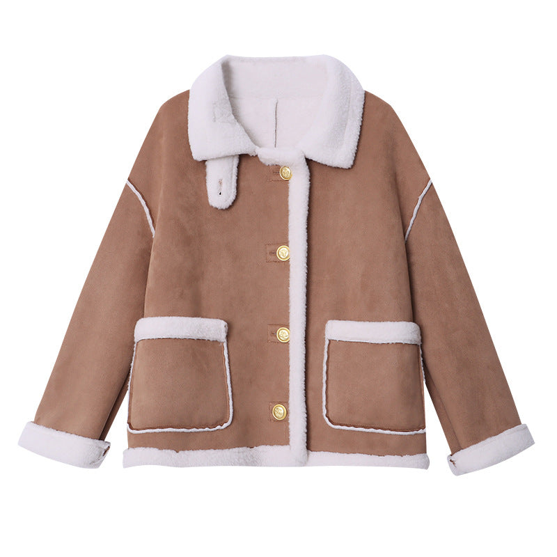 Women's oversized teddy jacket with designer seams Chic & Stil