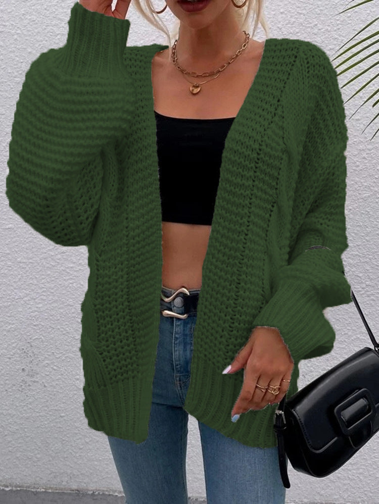 Thick knit cardigan for women with deep pockets and relaxed fit Lune London