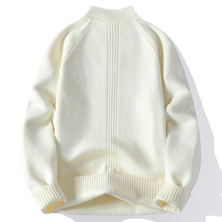 Knitted sweater for men with high collar and zipper Lune London