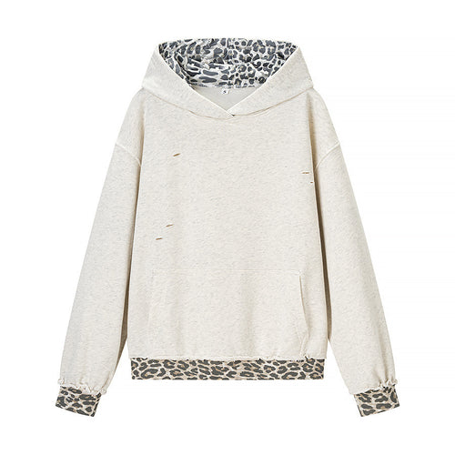 Dames loisirs hoodie avec impression léopard-WBM