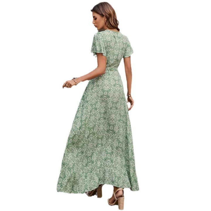 Ladies High-Low Wrap Maxi Dress Lune London
