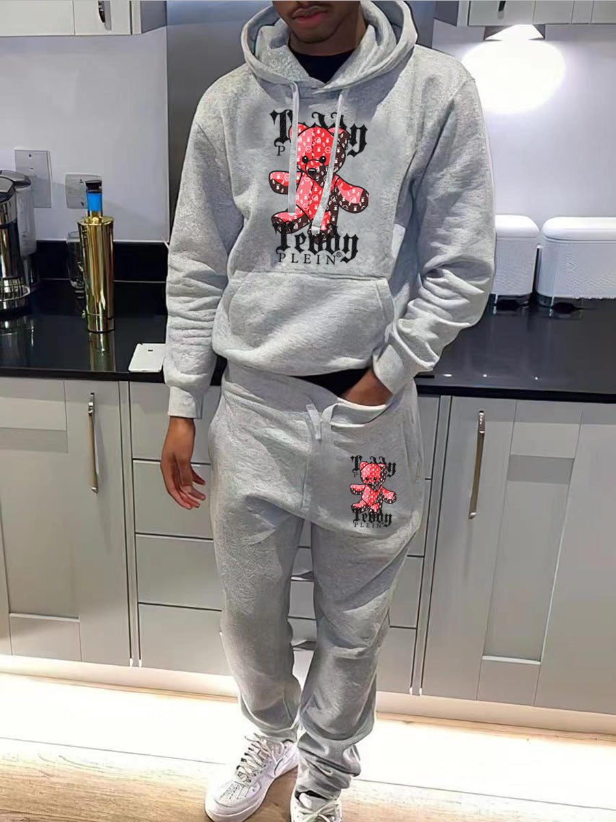 Women's hoodie and jogger pants set with eye-catching plush pattern Lune London