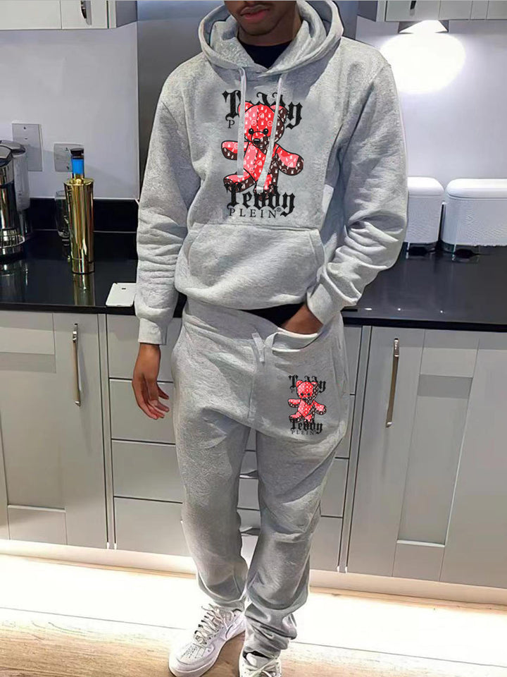 Women's hoodie and jogger pants set with eye-catching plush pattern Lune London